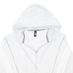 ADIDAS Womens White Full Zip Hoodie Size S Cotton Blend Casual Sportswear