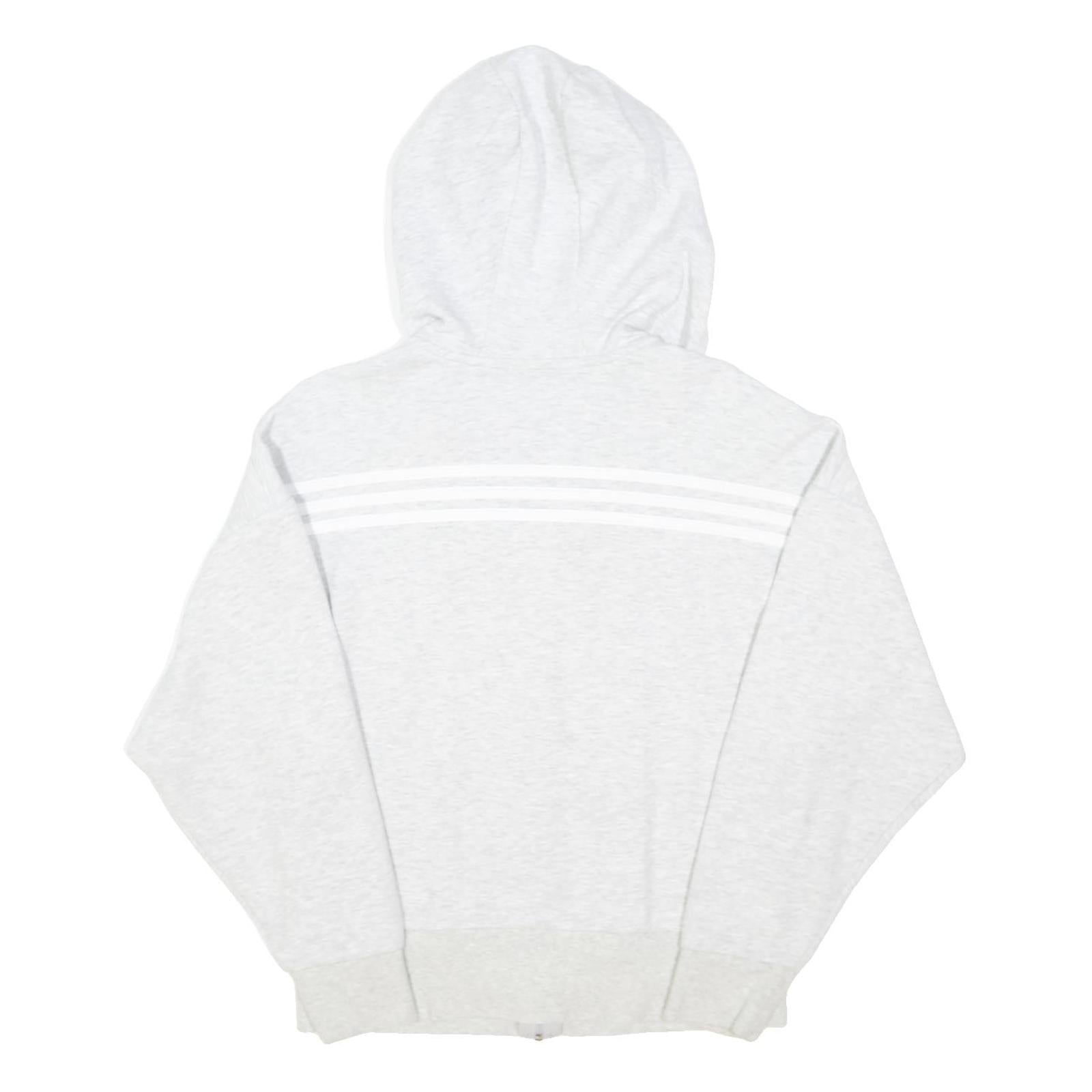 ADIDAS Womens White Full Zip Hoodie Size S Cotton Blend Casual Sportswear