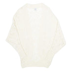 ZEBRA Womens Cream Plain Open Front Jumper Basic Knit S Lightweight Acrylic
