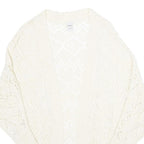 ZEBRA Womens Cream Plain Open Front Jumper Basic Knit S Lightweight Acrylic