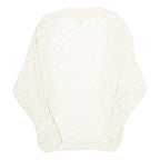 ZEBRA Womens Cream Plain Open Front Jumper Basic Knit S Lightweight Acrylic