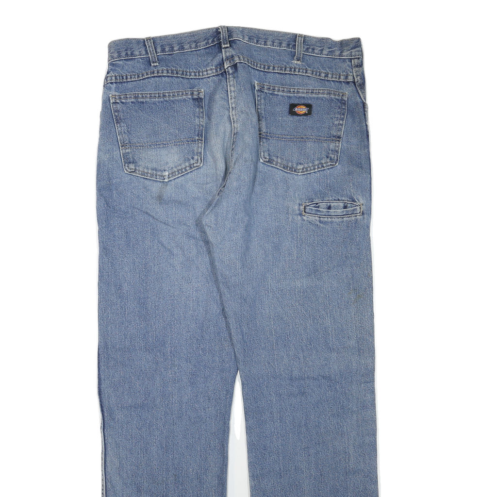 DICKIES Mens Regular Fit Blue Denim Jeans W36 L34 Workwear Casual Zip Closure
