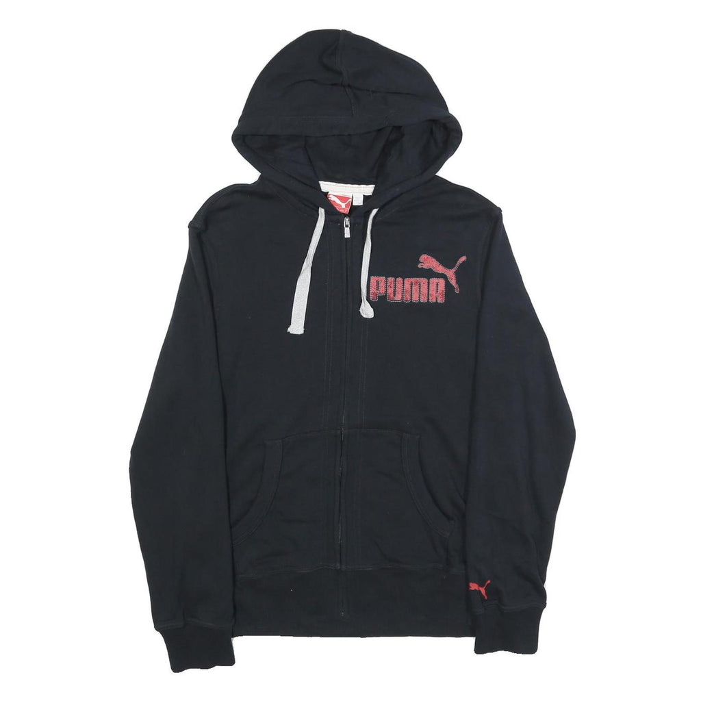 PUMA Mens Black Zip Hoodie S Cotton Blend Casual Sport
