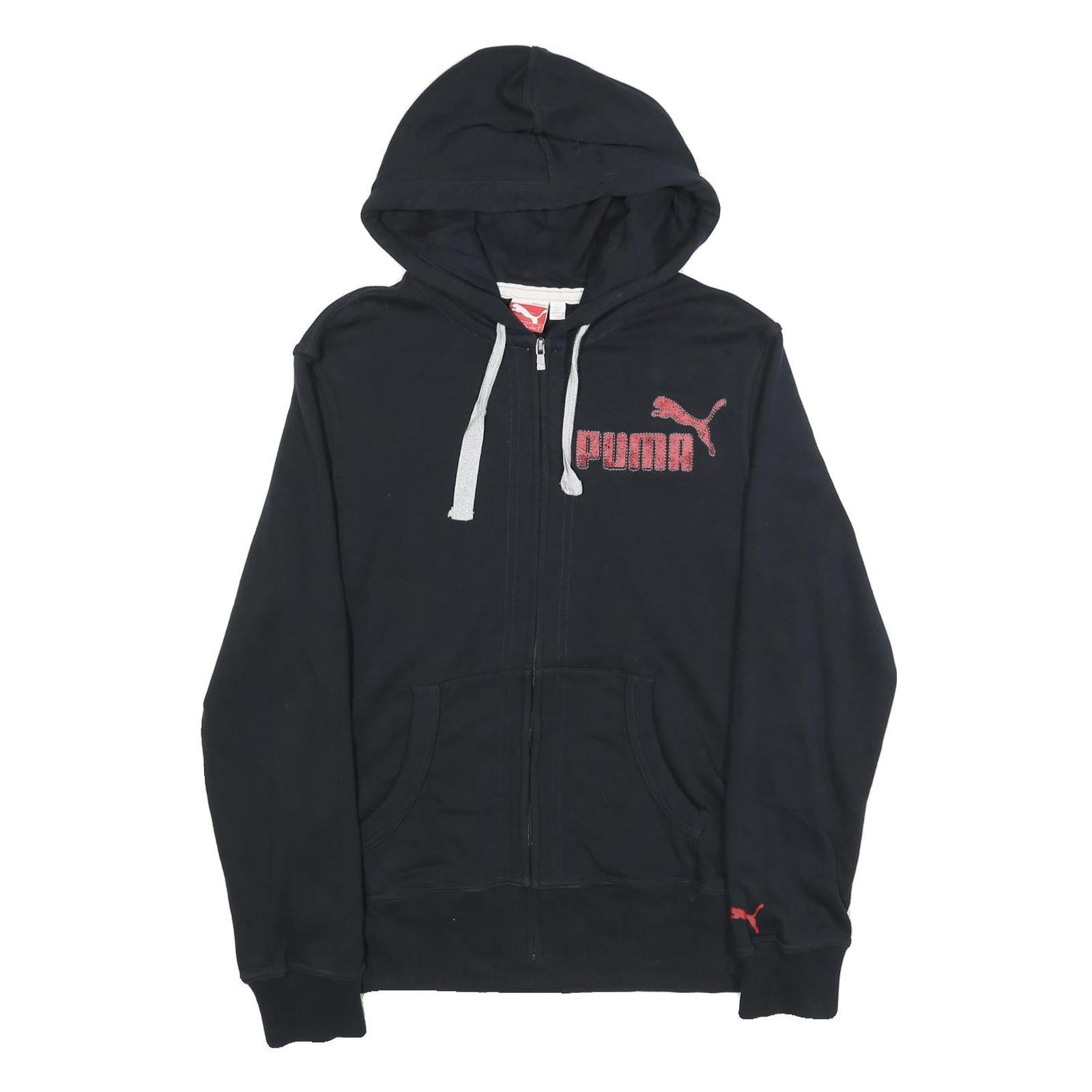 PUMA Mens Black Zip Hoodie S Cotton Blend Casual Sport