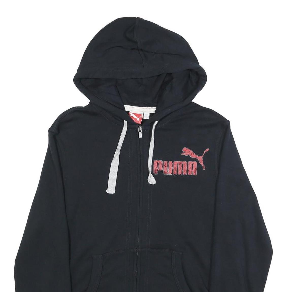 PUMA Mens Black Zip Hoodie S Cotton Blend Casual Sport