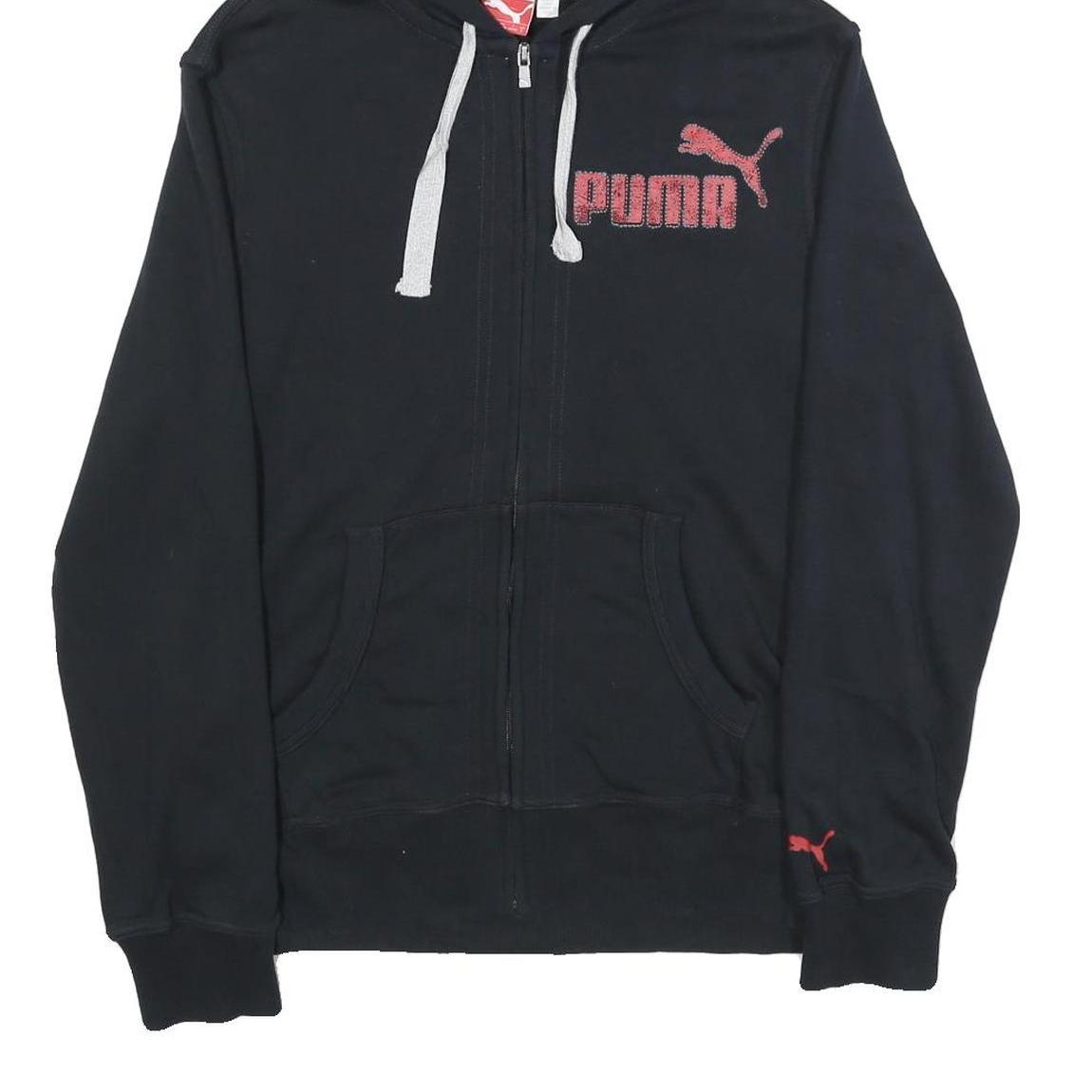 PUMA Mens Black Zip Hoodie S Cotton Blend Casual Sport