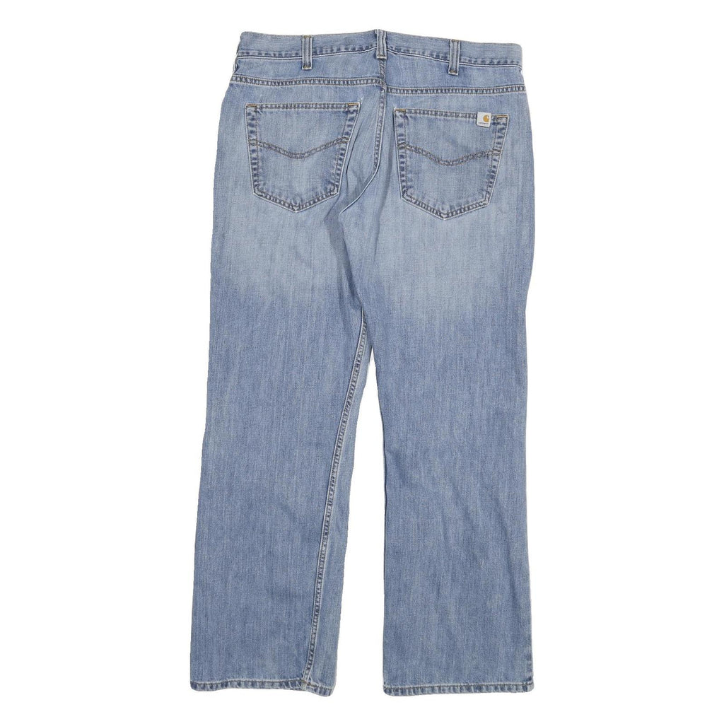 CARHARTT Mens Loose Light Blue Denim Jeans W34 L30 Cotton Blend Zip Pockets