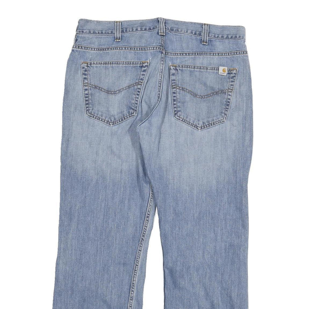 CARHARTT Mens Loose Light Blue Denim Jeans W34 L30 Cotton Blend Zip Pockets