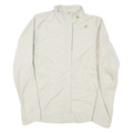 ADIDAS Womens Cream Nylon Zip Jacket L Plain Lightweight Sportswear