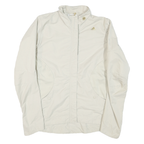 ADIDAS Womens Cream Nylon Zip Jacket L Plain Lightweight Sportswear