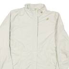 ADIDAS Womens Cream Nylon Zip Jacket L Plain Lightweight Sportswear