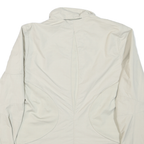ADIDAS Womens Cream Nylon Zip Jacket L Plain Lightweight Sportswear