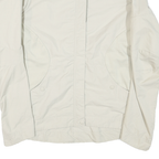 ADIDAS Womens Cream Nylon Zip Jacket L Plain Lightweight Sportswear