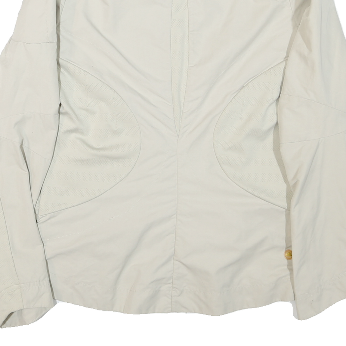 ADIDAS Womens Cream Nylon Zip Jacket L Plain Lightweight Sportswear