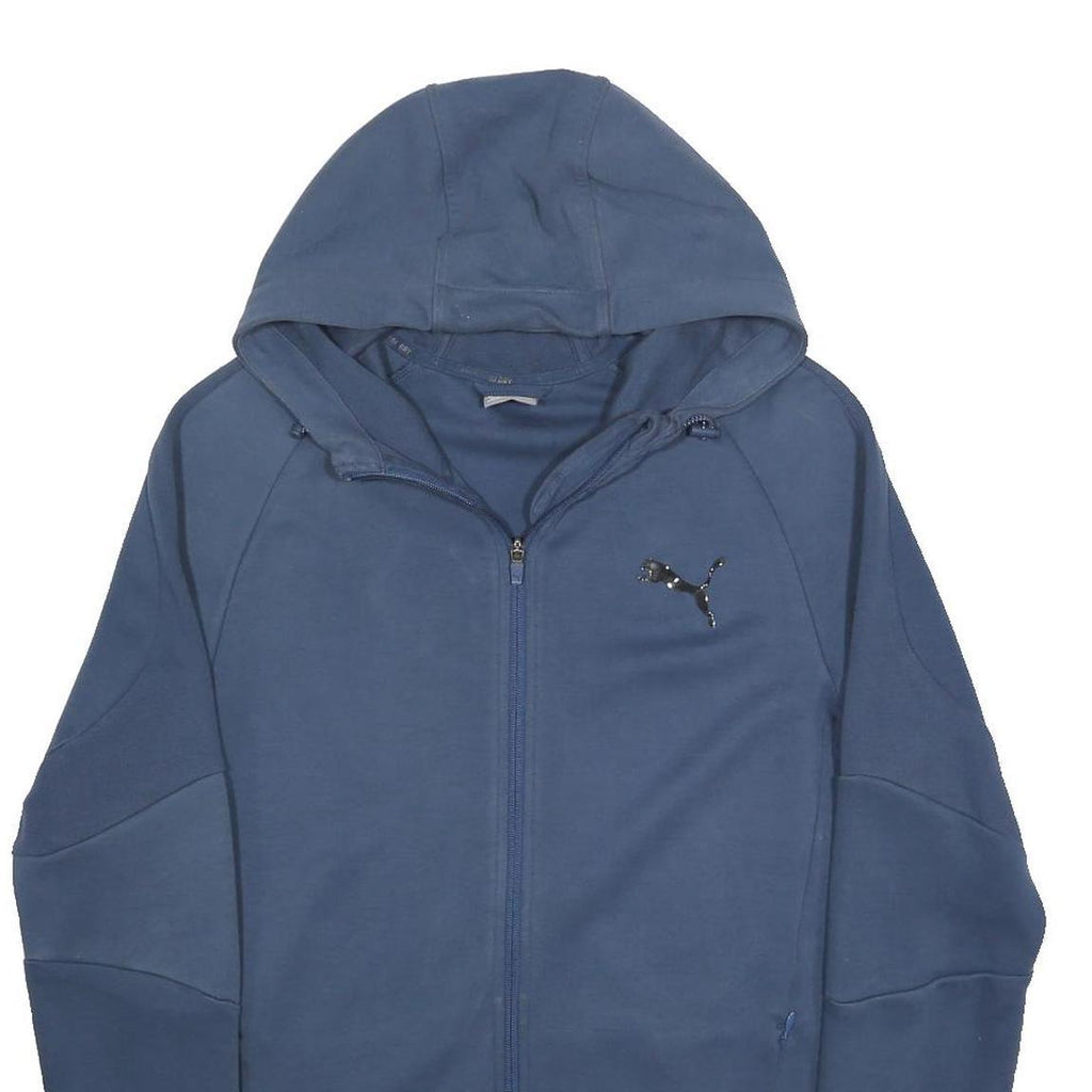 PUMA Mens Blue Full Zip Hoodie M Casual Sportswear Sweatshirt Polyester Blend