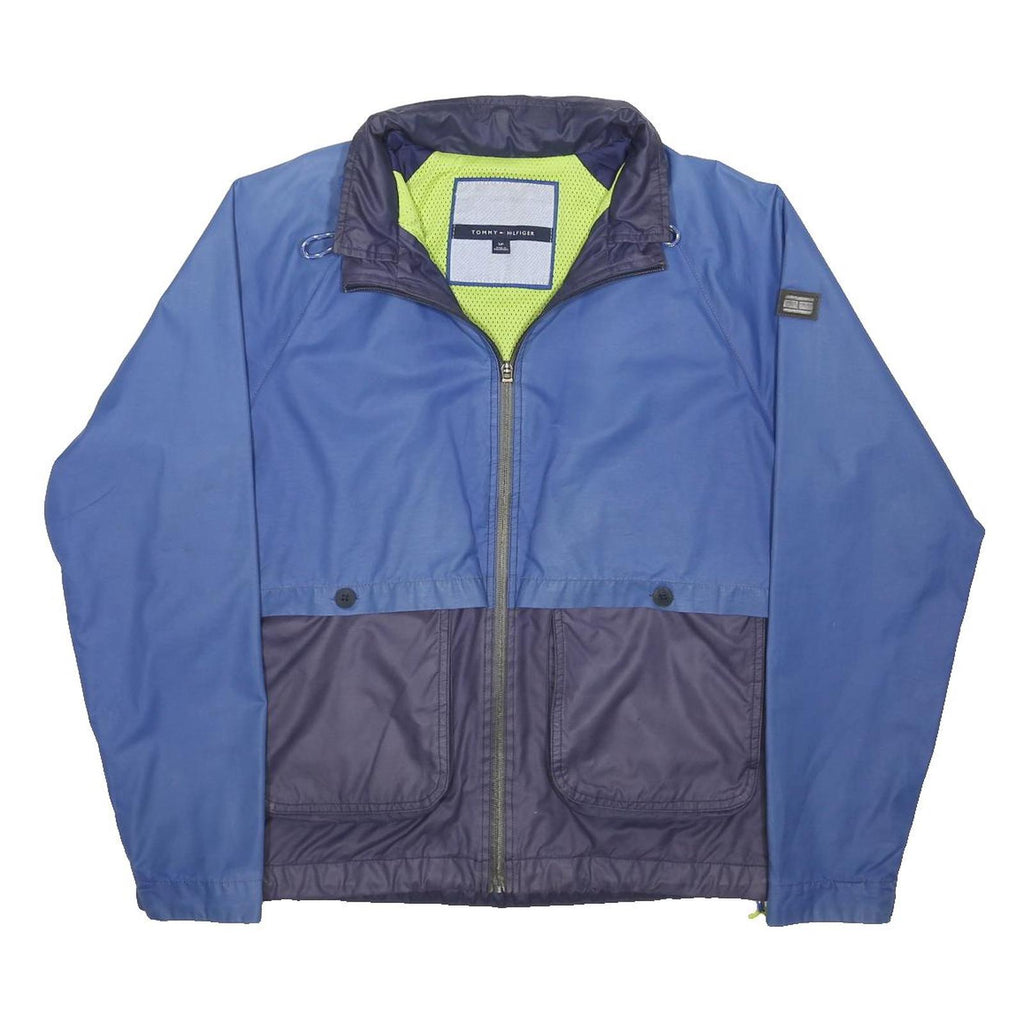 TOMMY HILFIGER Mens Blue & Navy Track Jacket S Polyester Blend Zip Pockets