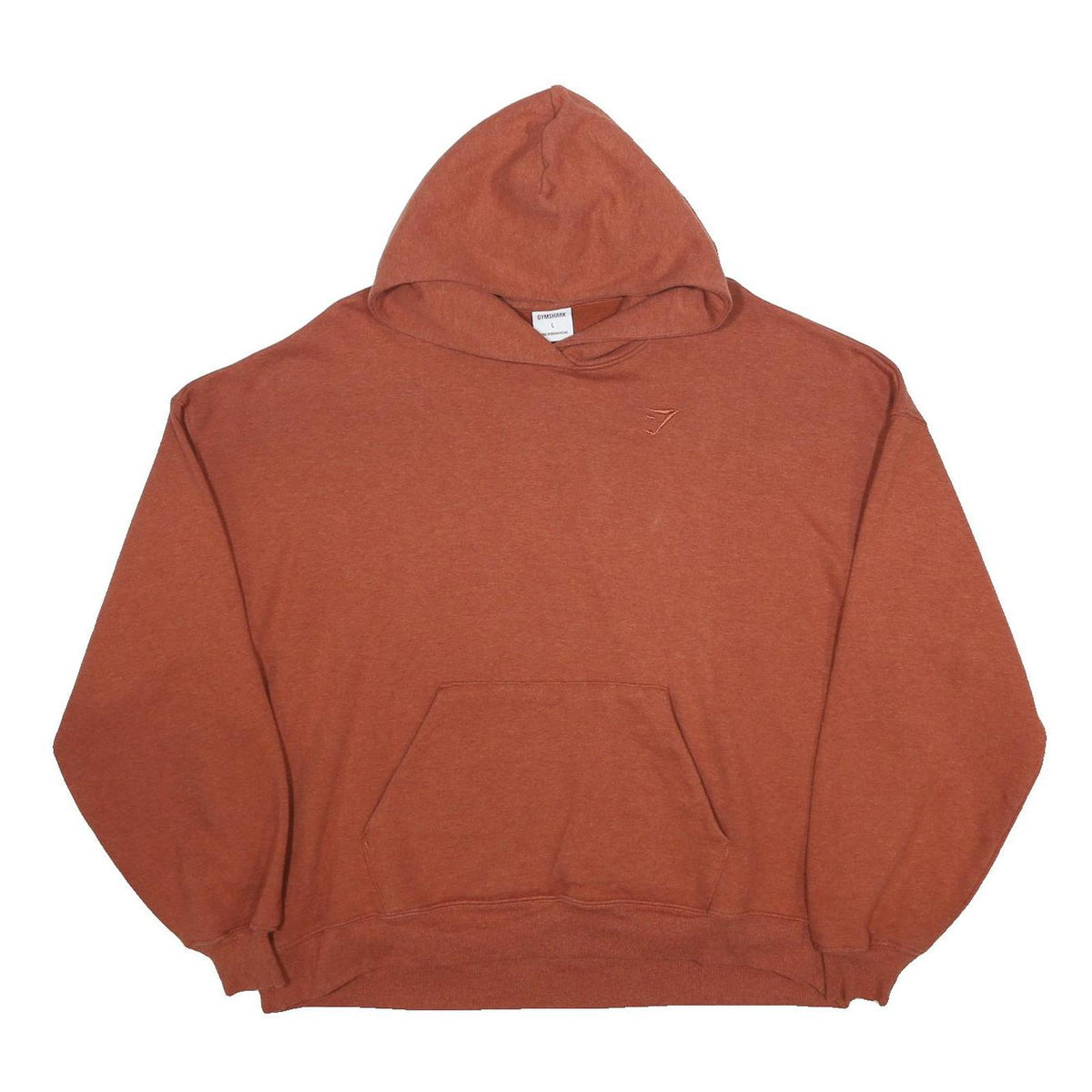 GYMSHARK Womens Rust Orange Pullover Hoodie L Casual Cotton Blend Sweatshirt