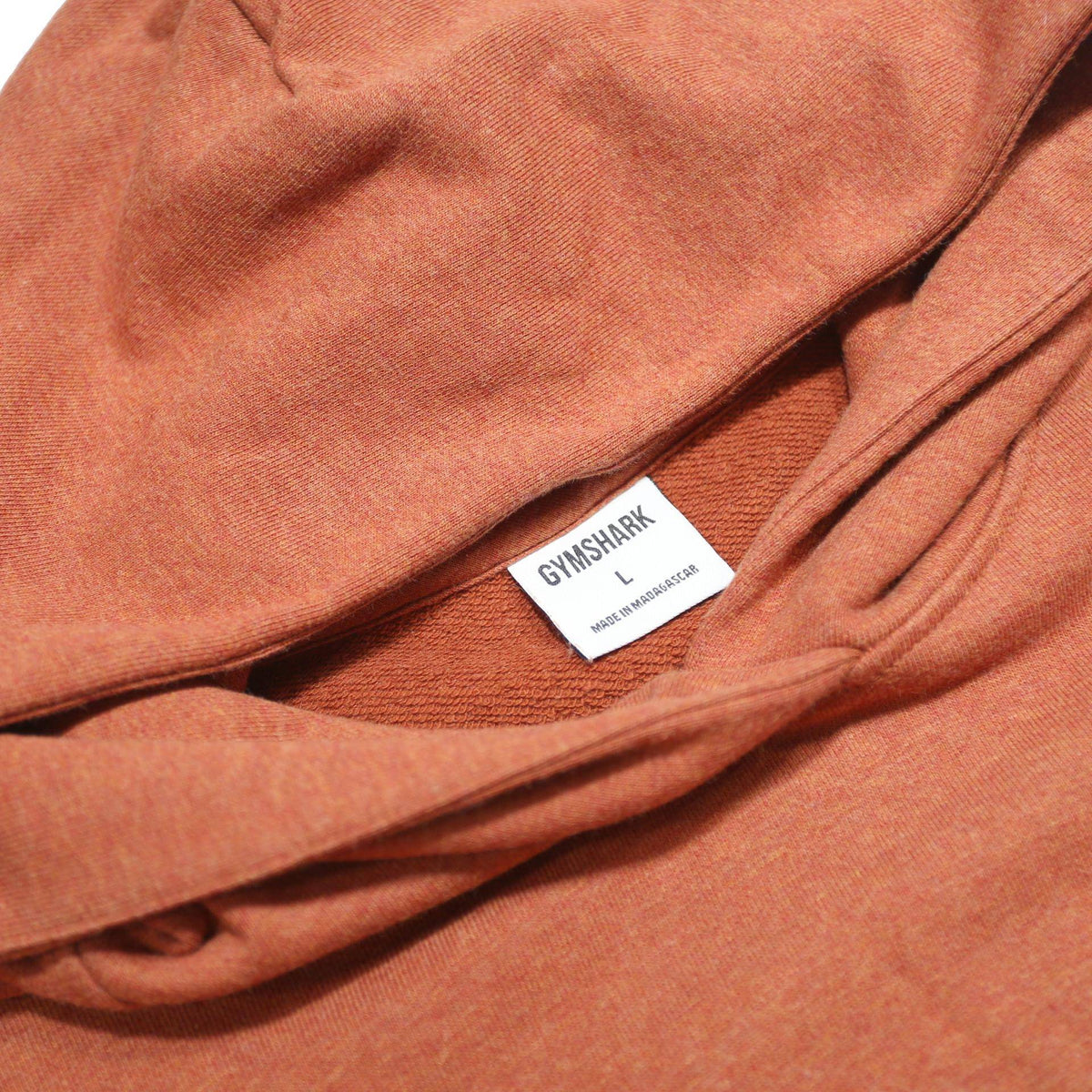 GYMSHARK Womens Rust Orange Pullover Hoodie L Casual Cotton Blend Sweatshirt