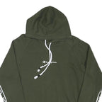 CHAMPION Mens Green Hoodie S Champion Sleeve Tape Pullover Cotton Blend