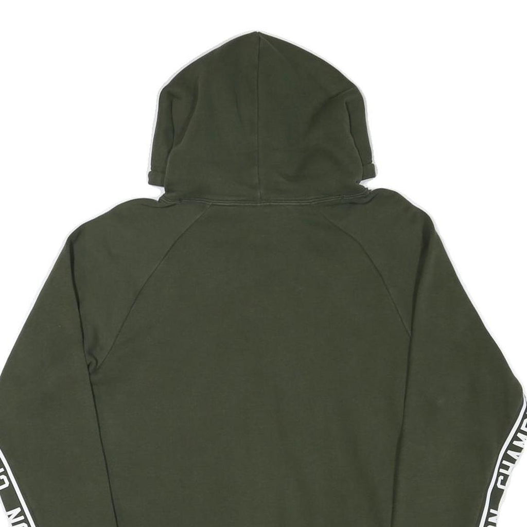CHAMPION Mens Green Hoodie S Champion Sleeve Tape Pullover Cotton Blend