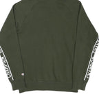CHAMPION Mens Green Hoodie S Champion Sleeve Tape Pullover Cotton Blend