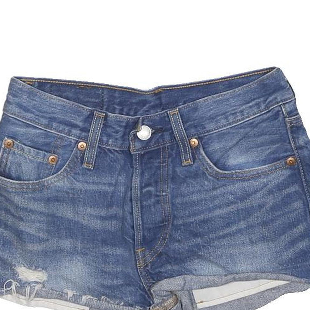 LEVI'S Womens Denim Blue Cut-Off Shorts S W26 Distressed Casual