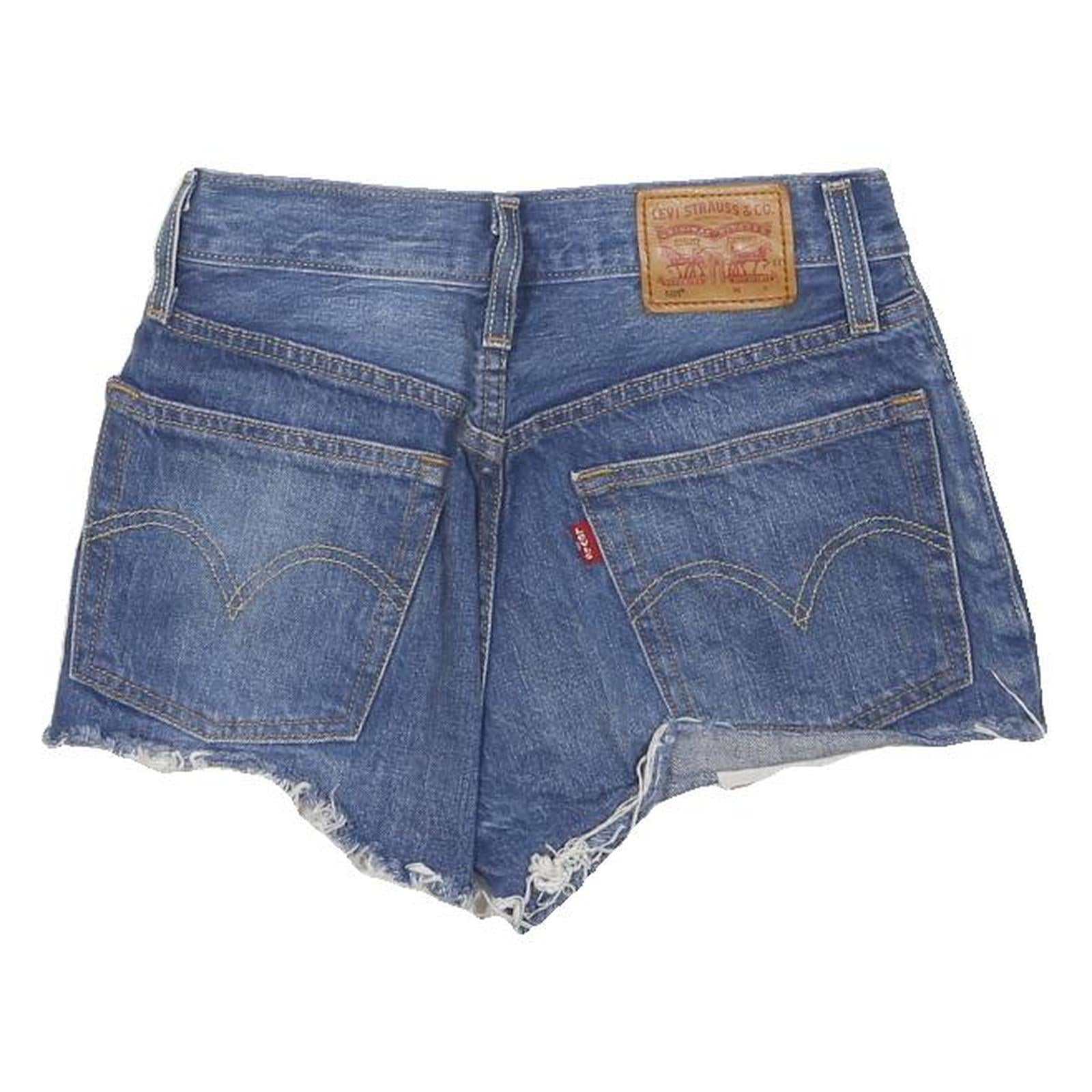 LEVI'S Womens Denim Blue Cut-Off Shorts S W26 Distressed Casual