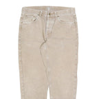 CARHARTT Mens Cotton Blend Beige Relaxed Straight Trousers W34 L30 Workwear