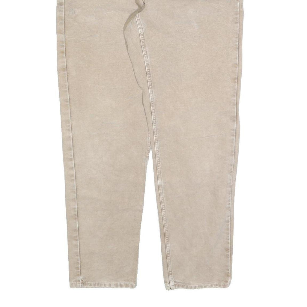 CARHARTT Mens Cotton Blend Beige Relaxed Straight Trousers W34 L30 Workwear