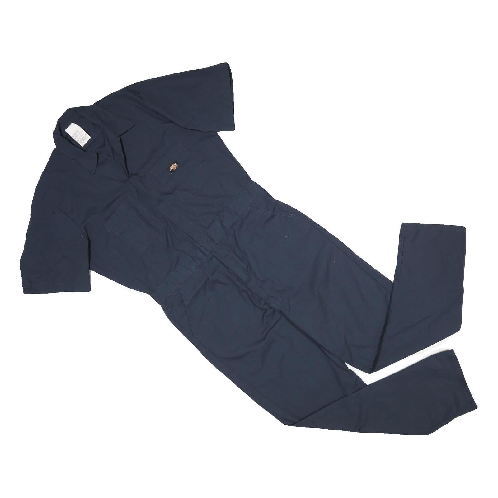 DICKIES Mens Navy Blue Cotton Dungarees Regular Fit Short Sleeve M W36 L32