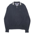 TOMMY HILFIGER Mens Navy Blue Plain Pullover Crew Neck Basic Knit S Jumper