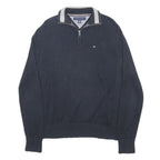TOMMY HILFIGER Mens Navy Blue Plain Pullover Crew Neck Basic Knit S Jumper