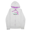 THE NORTH FACE Womens Grey & Purple Zip Up Hoodie L Casual Outdoor Sweatshirt