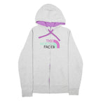 THE NORTH FACE Womens Grey & Purple Zip Up Hoodie L Casual Outdoor Sweatshirt