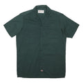 DICKIES Mens Green Polyester Blend Work Shirt M Short Sleeve Button Up