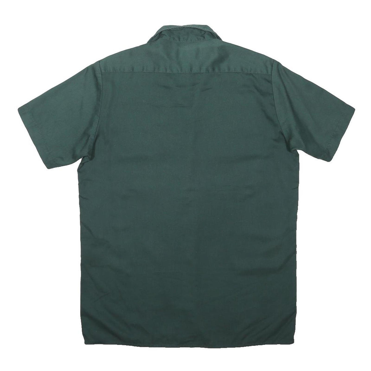 DICKIES Mens Green Polyester Blend Work Shirt M Short Sleeve Button Up