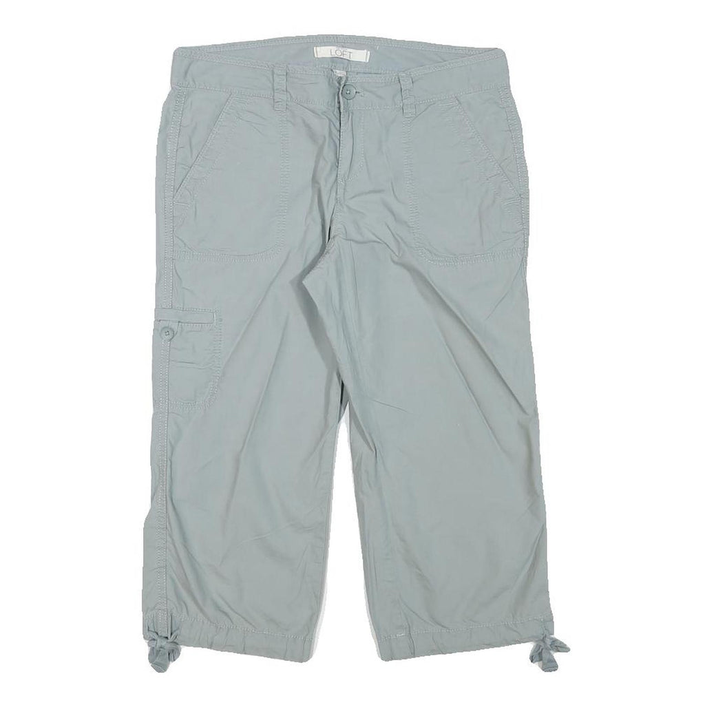 LOFT Womens Shorts Blue Casual Cargo M W30 Cotton Blend Utility Pockets