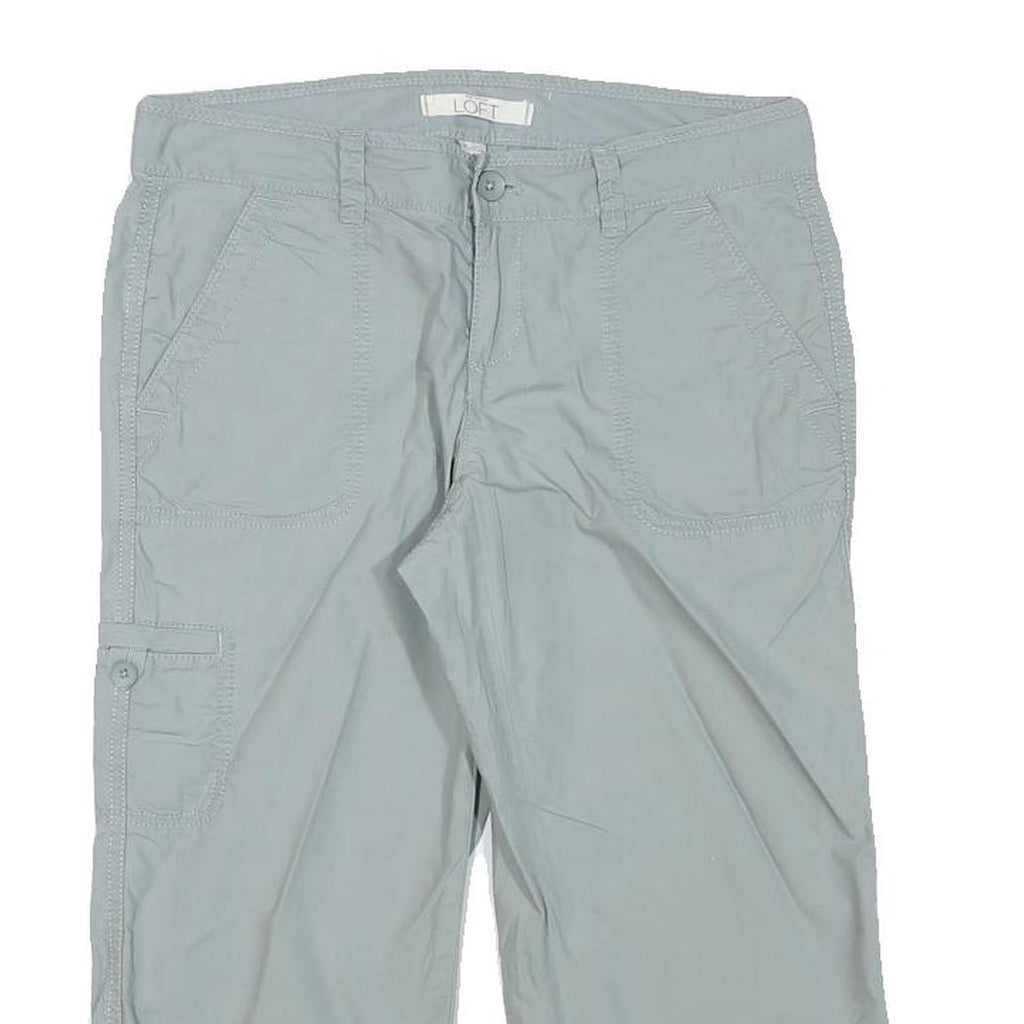 LOFT Womens Shorts Blue Casual Cargo M W30 Cotton Blend Utility Pockets