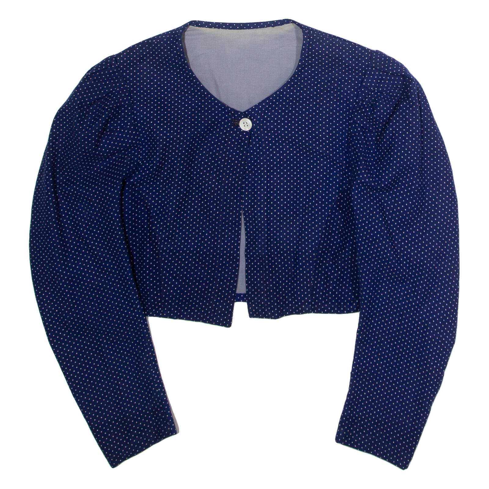 Womens Blazer Jacket Blue 90s Spotted XS