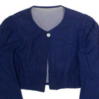 Womens Blazer Jacket Blue 90s Spotted XS