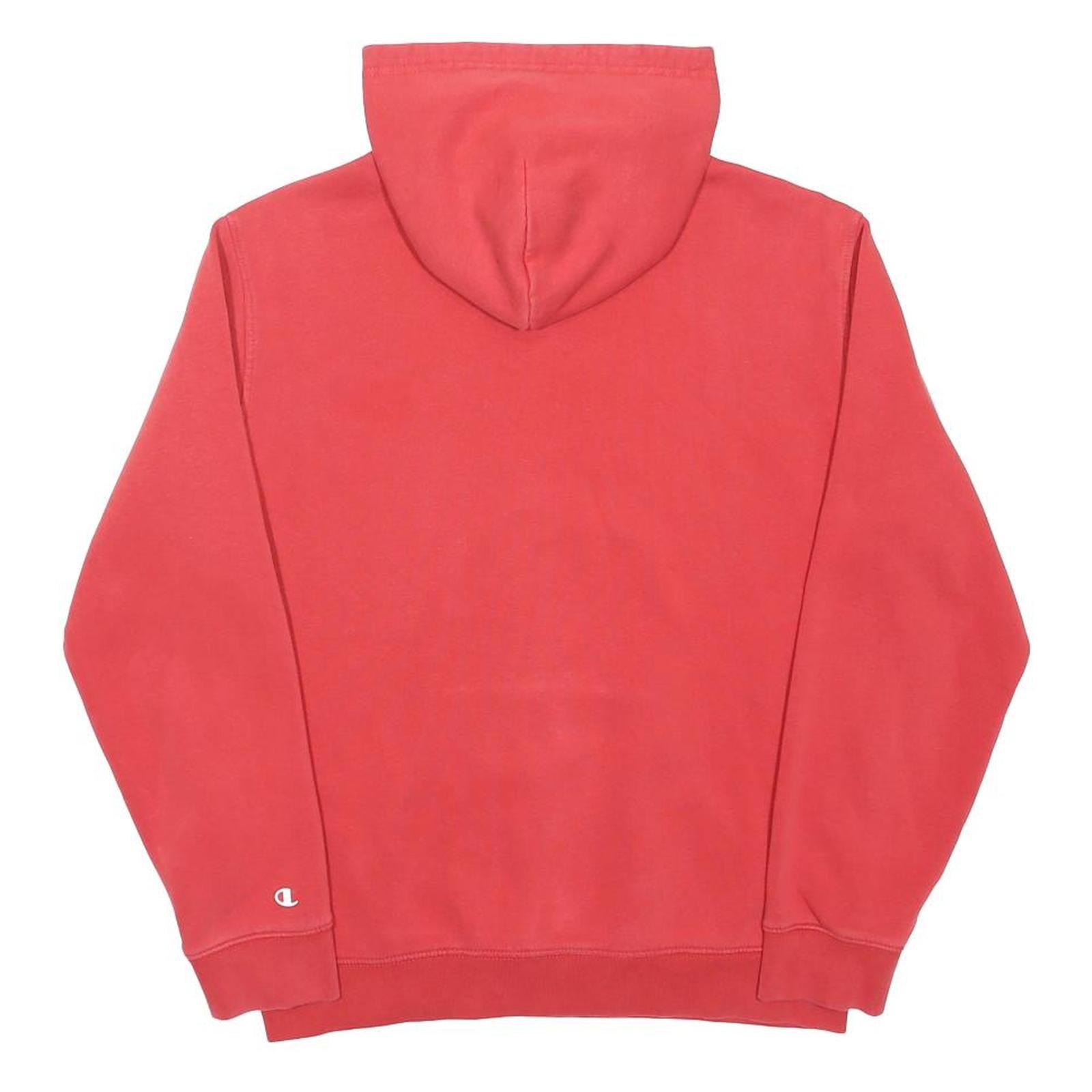 CHAMPION Womens Red Hoodie S Cotton Blend Pullover Logo New York