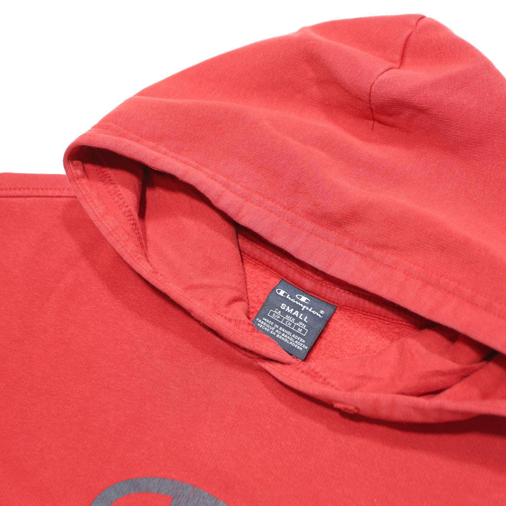 CHAMPION Womens Red Hoodie S Cotton Blend Pullover Logo New York