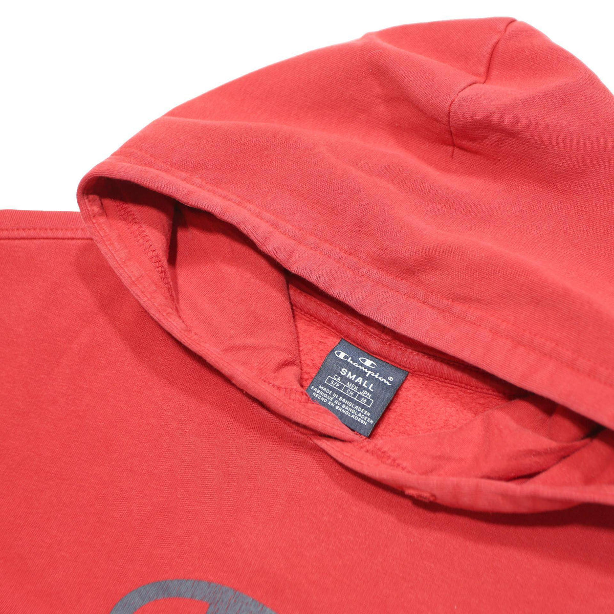 CHAMPION Womens Red Hoodie S Cotton Blend Pullover Logo New York