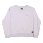 CAT Womens White Crew Neck Sweatshirt M Cotton Blend Casual Logo