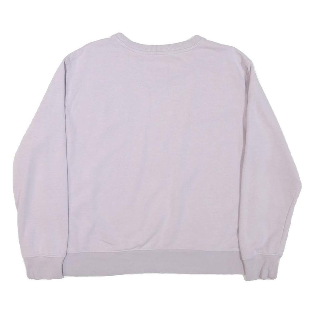 CAT Womens White Crew Neck Sweatshirt M Cotton Blend Casual Logo