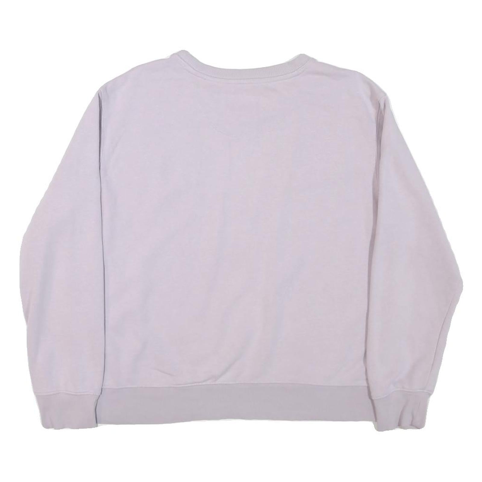 CAT Womens White Crew Neck Sweatshirt M Cotton Blend Casual Logo