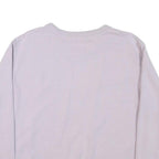 CAT Womens White Crew Neck Sweatshirt M Cotton Blend Casual Logo