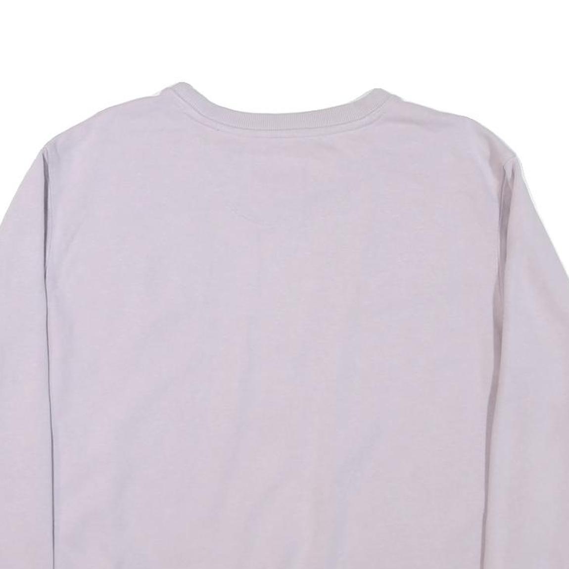 CAT Womens White Crew Neck Sweatshirt M Cotton Blend Casual Logo