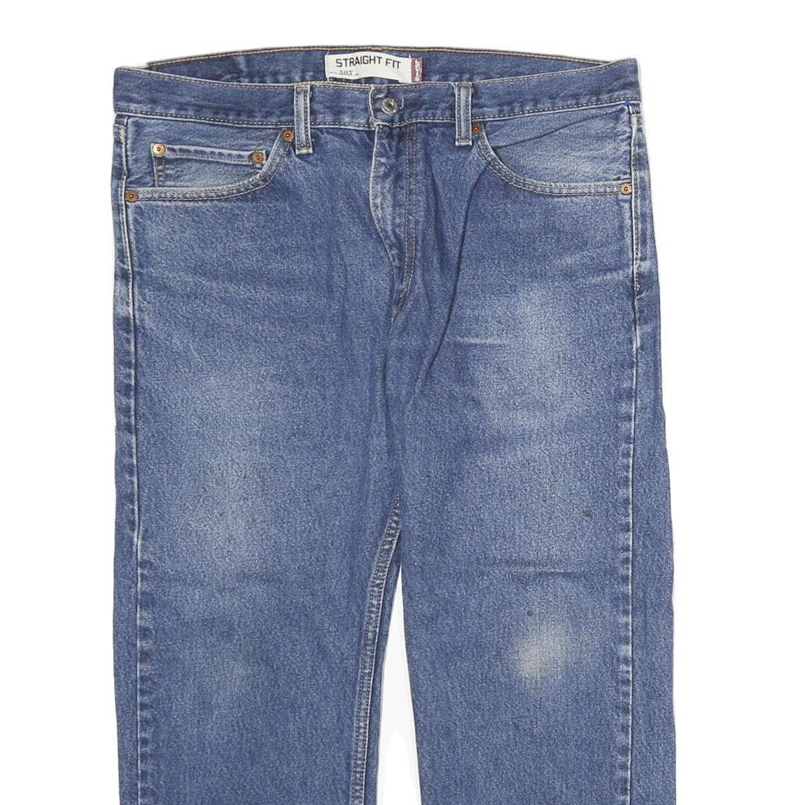 LEVI'S 505 Mens Jeans Blue Regular Straight Denim Medium W36 L29 Classic Zip