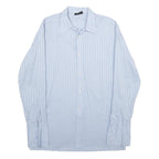 SCHILD Mens Blue Striped Shirt M Classic Button Down Polyester Blend